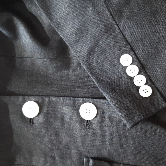 Chaps Black Linen Blazer - Picture 3 of 7